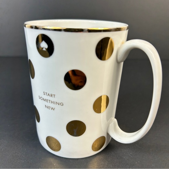 Kate Spade by Lenox “Escape From he Ordinary” White Mug with Black Polka Dots - Picture 3 of 4